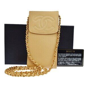 CHANEL CC Logo Mini Chain Shoulder Bag Grained Calfskin Leather BE GHW 675RH152